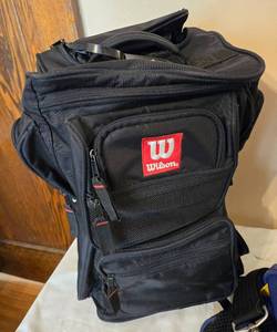 lot 38A image: 2 WILSON ROLLING CARRY ON BAGS 1 GYM BAG