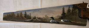 lot 37A image: SAW ART, HAND PAINTED WITH LOONS
