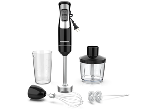 lot 309 image: Immersion Blender Handheld, Hand Blender with 500ml Food Chopper, 600ml Container, Milk Frother, Egg Whisk