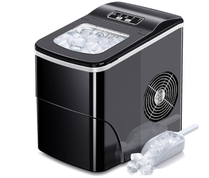 lot 315 image: AGLUCKY Ice Makers Countertop with Self-Cleaning, 26.5lbs24hrs, 9 Cubes Ready in 6 Mins, Portable Ice Machine with 2 Sizes Bullet Ice