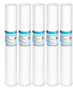 lot 323 image: LOT OF 5 Membrane Solutions 5 Micron Sediment Water Filter Replacement Polypropylene Cartridge 20 x 2.5 for Whole House Filter System