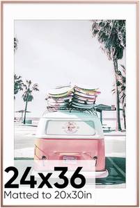 lot 102 image: Homeforia 24 x 36 Poster Frame Rose Gold