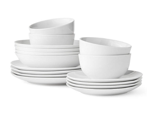 lot 104 image: Lot of 2 Members Mark 16-Piece Porcelain Dinnerware Set
