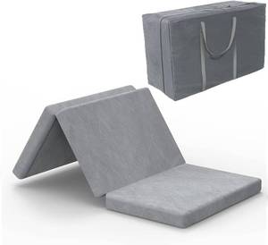 lot 130 image: SINWEEK Tri Folding Mattress with Storage Bag Foldable Foam 25 x 75 x3 Inch