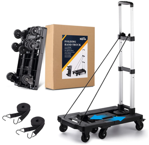 lot 144 image: GtliFmTe Folding Hand Truck,Lightweight Hand Truck Dolly,Luggage Cart with 7 Tank Wheels,330 lbs