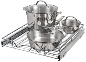 lot 216 image: HOLDN STORAGE Pull Out Cabinet Organizer, Heavy Duty Caddy wLifetime Limited Warranty