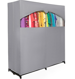 lot 221 image: HOLDN STORAGE Portable Wardrobe Closet for Hanging Clothes with Dark Gray Cover