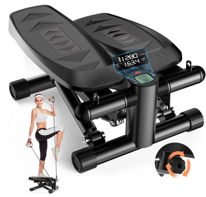 lot 225 image: VitalLeap Steppers for Exercise at Home, Stair Stepper with Resistance Bands