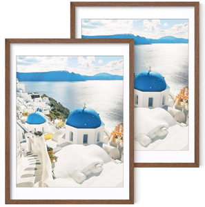 lot 228 image: 2PCS Axeman Poster Frame with Mat for 16x20, Solid Oak Wood Picture Frame with Tempered Glass