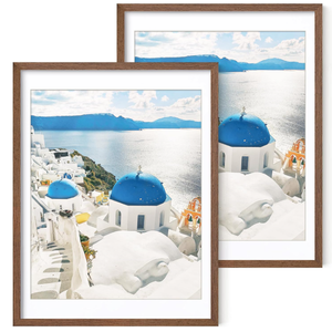lot 233 image: 2PCS Axeman Poster Frame with Mat for 16x20, Solid Oak Wood Picture Frame with Tempered Glass