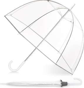 lot 256 image: Trenovo Clear Bubble Umbrella, Large Canopy Transparent Dome Coverage Stick Umbrella with Reflective Strip