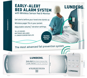 lot 266 image: Lunderg Early Alert Bed Alarm for Elderly Adults - Wireless Bed Sensor Pad & Pager