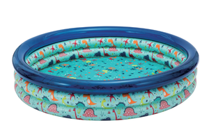 lot 272 image: Bluescape Blue Dino 3-Ring Inflatable Swimming Pool for Kids, Round