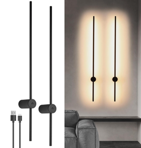 lot 414 image: Aanyhoh Modern LED Wall Sconces Battery Operated Lights Indoor with USB Charging Port