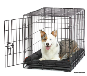 lot 427 image: Vibrant Life Single Door Folding Metal Wire Dog Crate with Divider and Tray