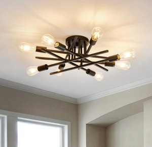 lot 439 image: ASGYISA 8-Lights Semi Flush Mount Ceiling Light Fixture