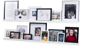 lot 469 image: 2PCS Wallniture Denver White Modern Wall Mount Floating Shelves