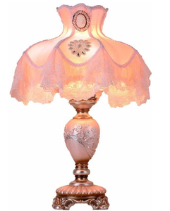 lot 470 image: Lovapo Vintage Pink Table Lamp Victorian Style with Button Switch Decorative Desk Lamp