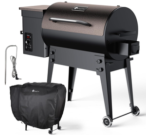 lot 488 image: KingChii Portable Wood Pellet Grill  Cover Meat Probe Multifunctional BBQ Grill