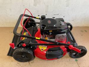 lot 352 image: PowerSmart Push Gas Lawn Mower with Grass Bag, 21-Inch 144cc Engine 3-in-1