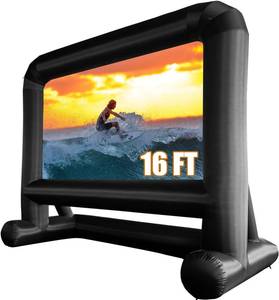 lot 398 image: 16 FT Inflatable Projector Movie Screen for Outside Indoor 124 FrontRear Projection Mega Blow Up Screen