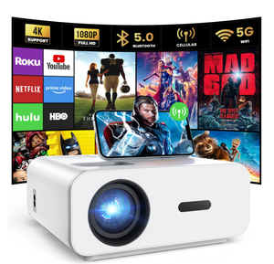 lot 34 image: AUOSHI Projector with Wifi and Bluetooth, 4K Support 1080P Mini Projector