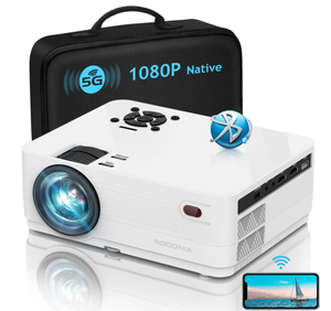 lot 35 image: Roconia 5G WiFi Bluetooth Native 1080 Projector, 12000LM Full HD Movie Projector
