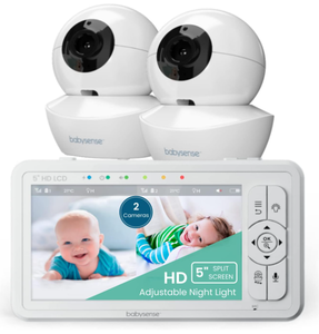 lot 41 image: Babysense 5 HD Split-Screen Baby Monitor, Video Baby Monitor with 2 Cameras and Audio
