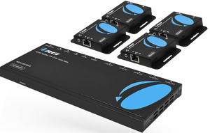 lot 46 image: OREI 1x4 HDMI Extender Splitter Multiple Over Single Cable CAT67 1080P with IR Remote EDID Management