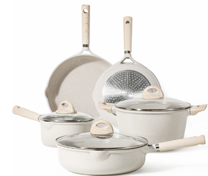 lot 75 image: 8PCS Carote Nonstick Pots and Pans Set, Induction Kitchen Cookware Sets