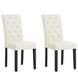lot 160 image: 2PCS Subrtex Elegant Linen Padded Parsons Dining Chairs