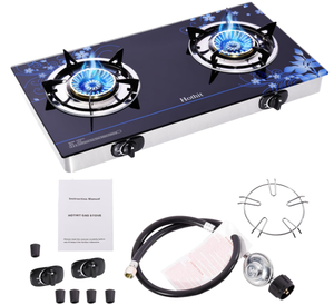 lot 163 image: Hothit Gas Cooktop 2 Burner Outdoor Propane Stove