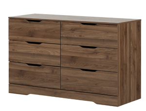 lot 185 image: South Shore Holland 6-Drawer Double Dresser, Natural Walnut