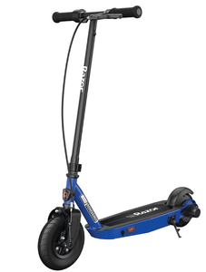 lot 521 image: Razor Black Label E100 Electric Scooter for Kids Age 8 and up, 8 Air-Filled Front Tire