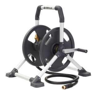 lot 592 image: Gorilla 150 ft. Aluminum Zero-Rust Upright Hose Reel