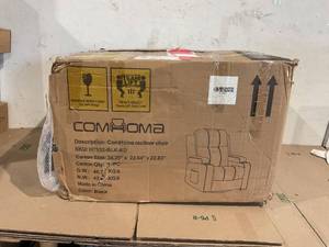 lot 186 image: COMHOMA Swivel Rocker Recliner Chair with Heat and Massage
