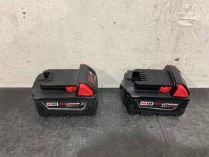 lot 38 image: LOT OF 2 Milwaukee 48-11-1850 M18 Redlithium 5.0Ah Battery
