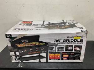 lot 3 image: Blackstone Original 4-Burner 36 Propane Omnivore Griddle with Hard Cover