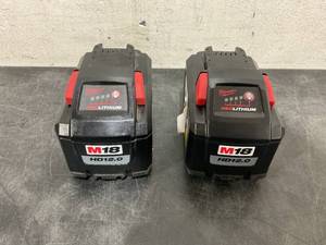 lot 7 image: LOT OF 2 M18 18-Volt Lithium-Ion High Output 12.0Ah Battery Pack