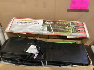 lot 578 image: JumpKing 14ft Trampoline with Safety Enclosure, 200lb Weight Limit