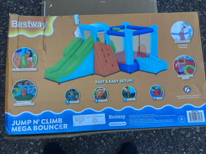 lot 538 image: Bestway Jump n Climb Kids Inflatable Mega Bounce Park