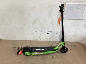 lot 524 image: Razor Black Label E90 Electric Scooter - Green, for Kids Ages 8 and up to 120 lbs, up to 10 mph