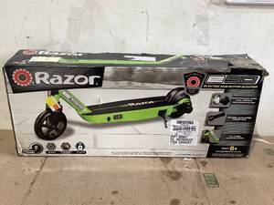 lot 527 image: Razor Black Label E90 Electric Scooter - Green, for Kids Ages 8 and up to 120 lbs, up to 10 mph