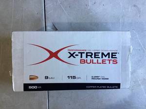 lot 597 image: X-treme Copper Plated Bullets for 9MM