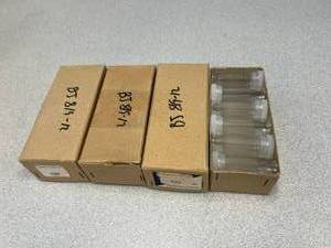 lot 45 image: 4 Boxes of 48 Snap Cap Vials 3 Dram MERCER GLASS
