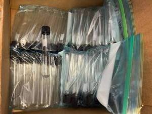 lot 70 image: 60 - Test Tubes Round Bottom With Screw Cap 20 x 125mm SLANT TUBE 25ML