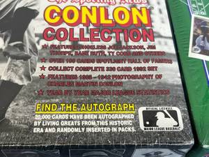lot 25 image: 1990 Upper Deck Baseball Factory Sealed Hobby Box and 1992 The Sporting News Conlon Collection Sealed Box
