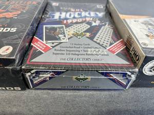 lot 32 image: 1991 Pro Set French Edition NHL Hockey Hobby Box (Sealed)1990-91 Upper Deck NHL Hockey High Series Hobby Box (Sealed)1992-93 Pro Set First Edition Series Hobby Box (Sealed)