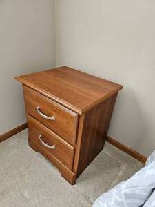 lot 70 image: Contemporary Double Drawer Nightstand