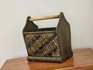 lot 96 image: Vintage Wicker Magazine Holder